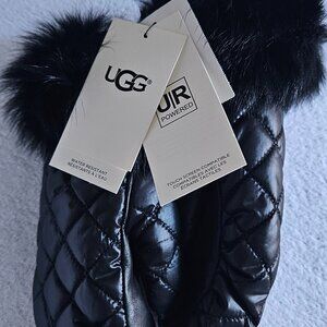 New! UGG quilted mittens with faux fur cuff